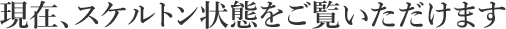 現在、スケルトン状態をご覧いただけます