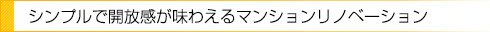 シンプルで開放感が味わえるマンションリノベーション